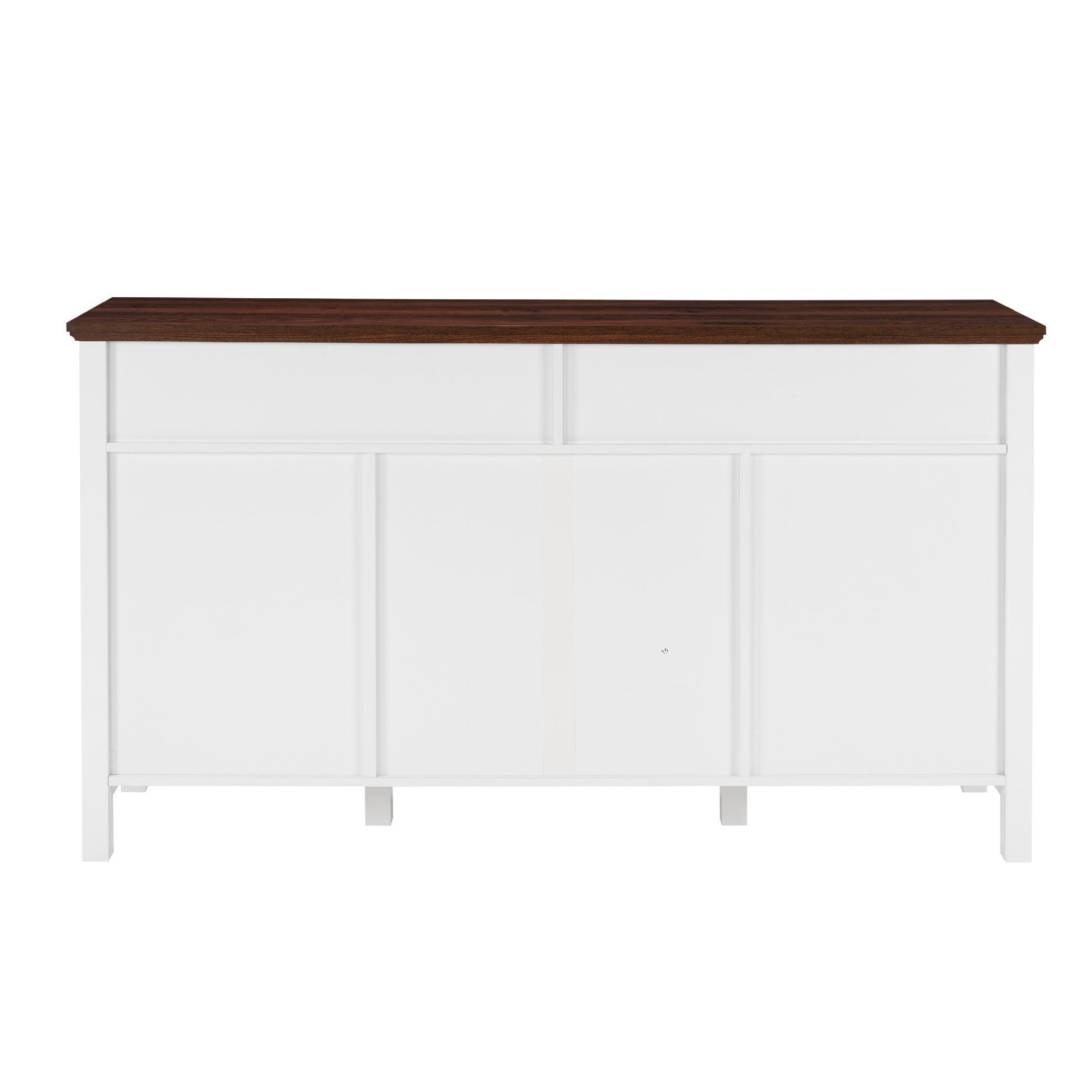 Farmhouse Sideboard Buffet Cabinet With Hinged Barn Doors, 58" Large Kitchen Storage Cabinet With Adjustable Shelves, Antique White Wood Coffee Bar Table For Dining Room, Living Room, Enterway_voghion.com